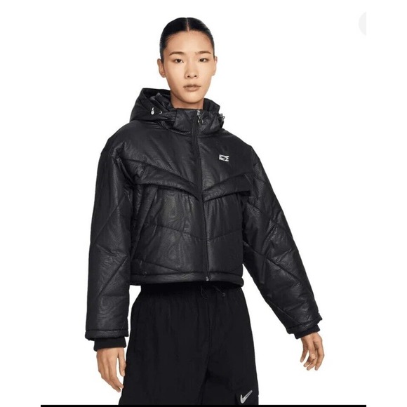 Nike Black Therma-Fit Clash Icon Hoodie Jacket Womens Large Loose Fit DQ7149 NEW